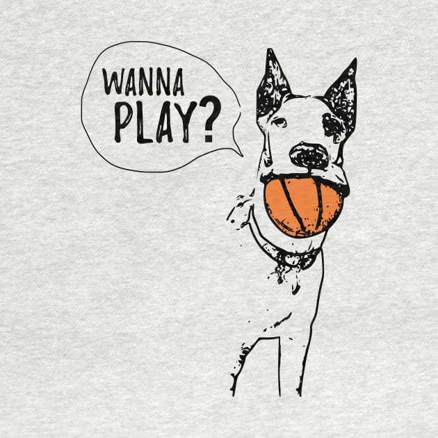 Wanna play? Great Dane with basketball design by Max